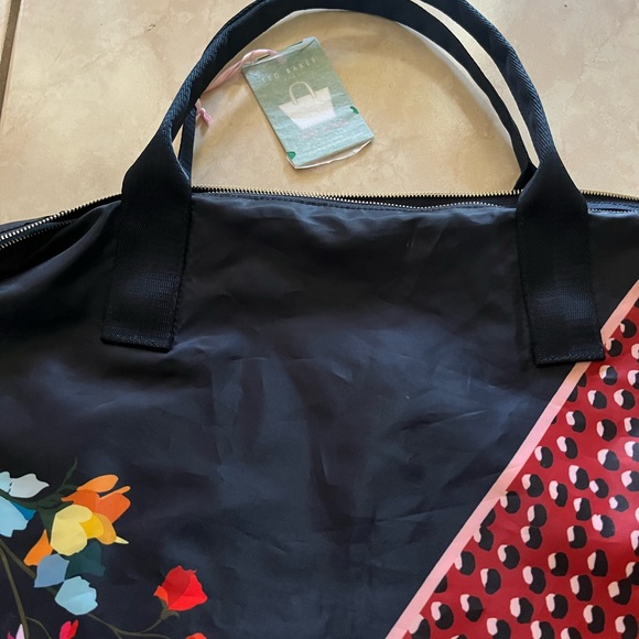 Ted Baker Black Floral Tote Bag - Picture 6 of 10